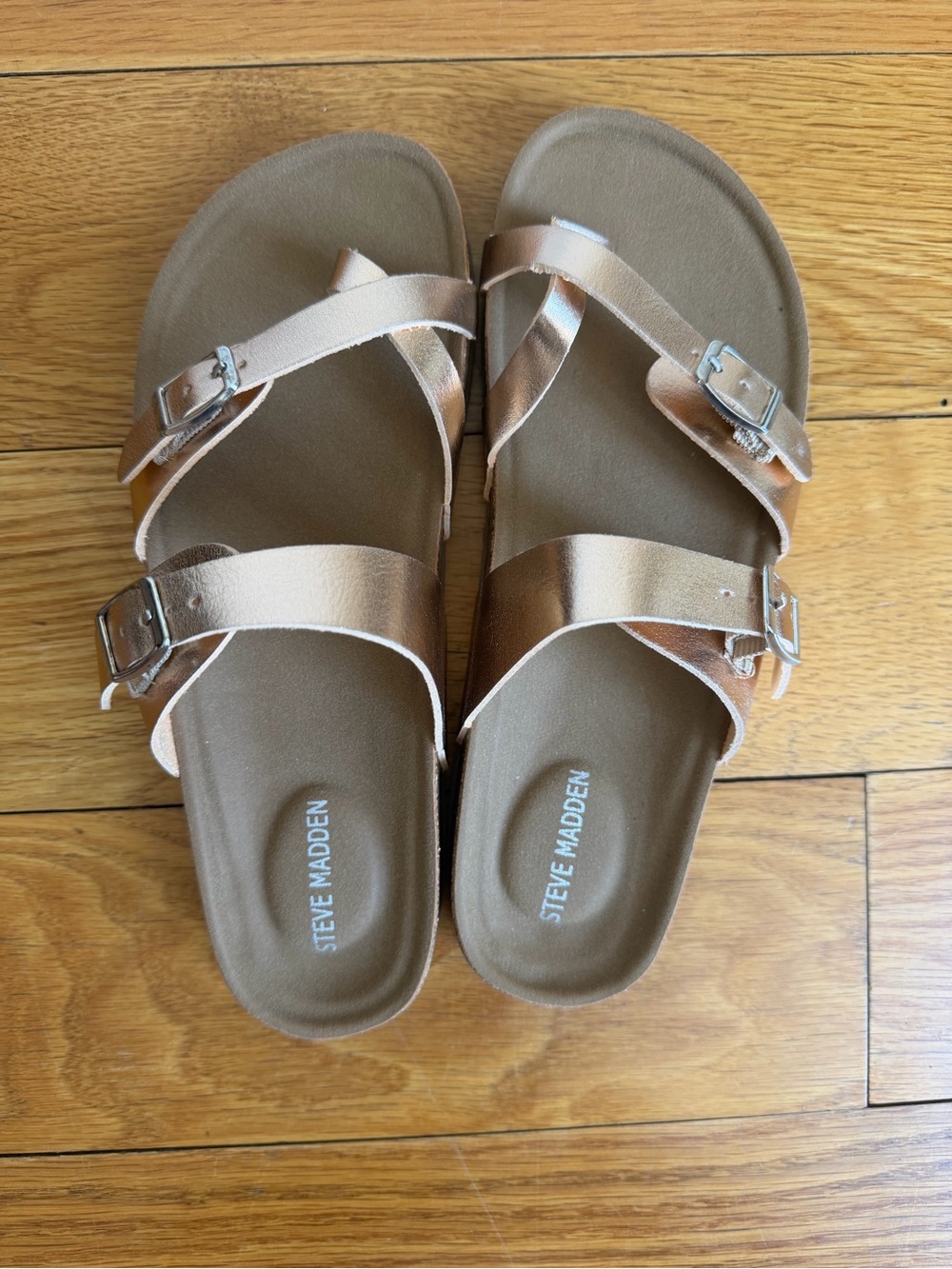 NEW Steve Madden Metallic Rose Gold Sandals, Kids Size5/Women’s Size 6.5